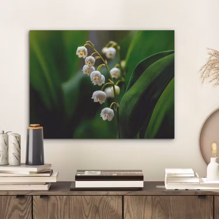 Bloemen - Wit - Bladeren - Lelietjes PET vilt klein -sfeer1