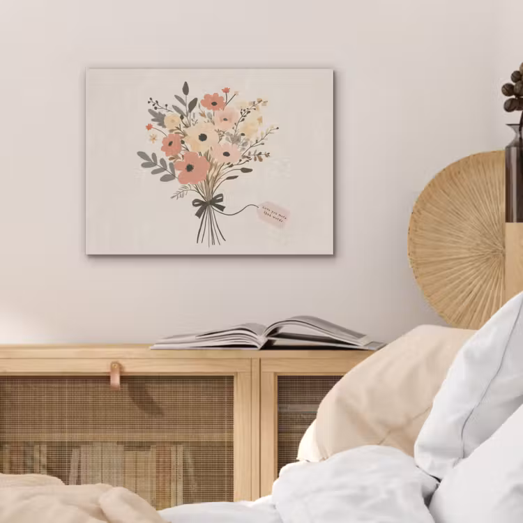 Bloemen - Quote - Beige - Lint PET vilt klein -sfeer3