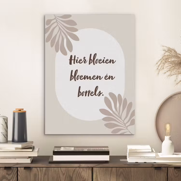 Bloemen - Quote - Zomer - Beige PET vilt klein -sfeer1