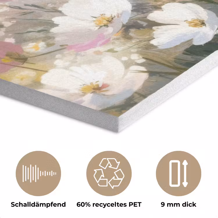 Bloemenveld - Lichte tinten - Geschilderd PET vilt klein -closeup_DE