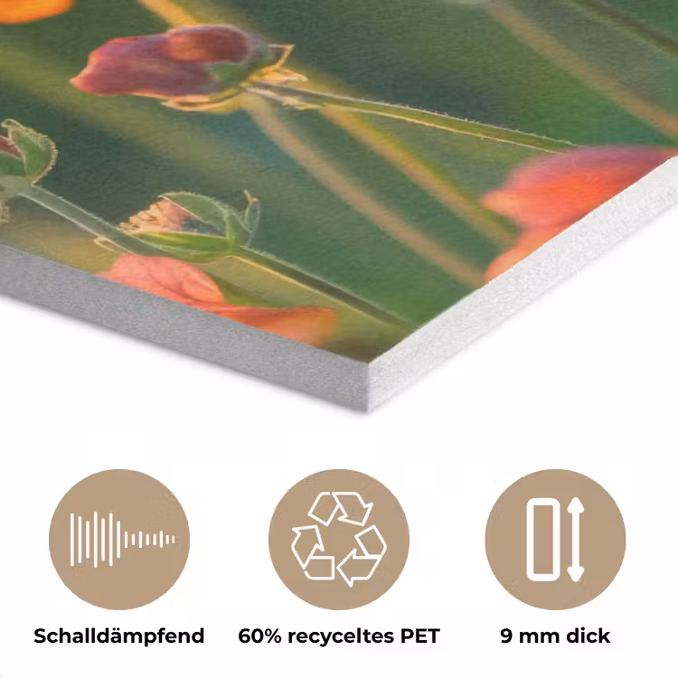 Bloemenveld - Zonnestralen - Oranje PET vilt klein -closeup_DE