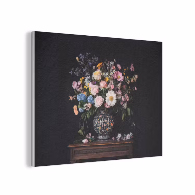 Bloemenvaas - Hout - Bloemen - Boeket PET vilt klein -3d