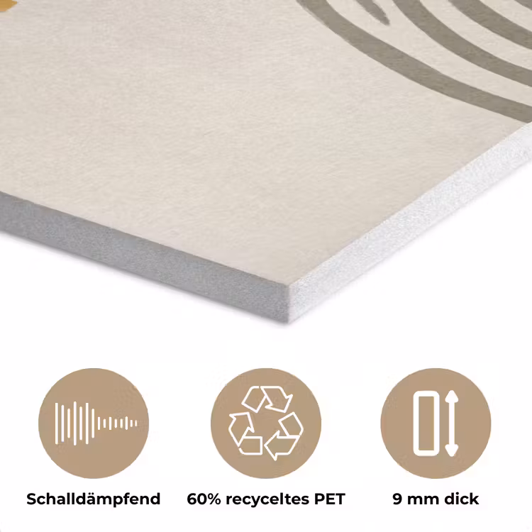 Bogen - Lijnen - Oranje - Minimalistisch PET vilt klein -closeup_DE