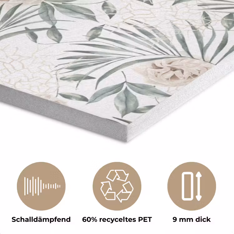 Bohemian - Bladeren - Bloemen - Tropisch PET vilt middel -closeup_DE
