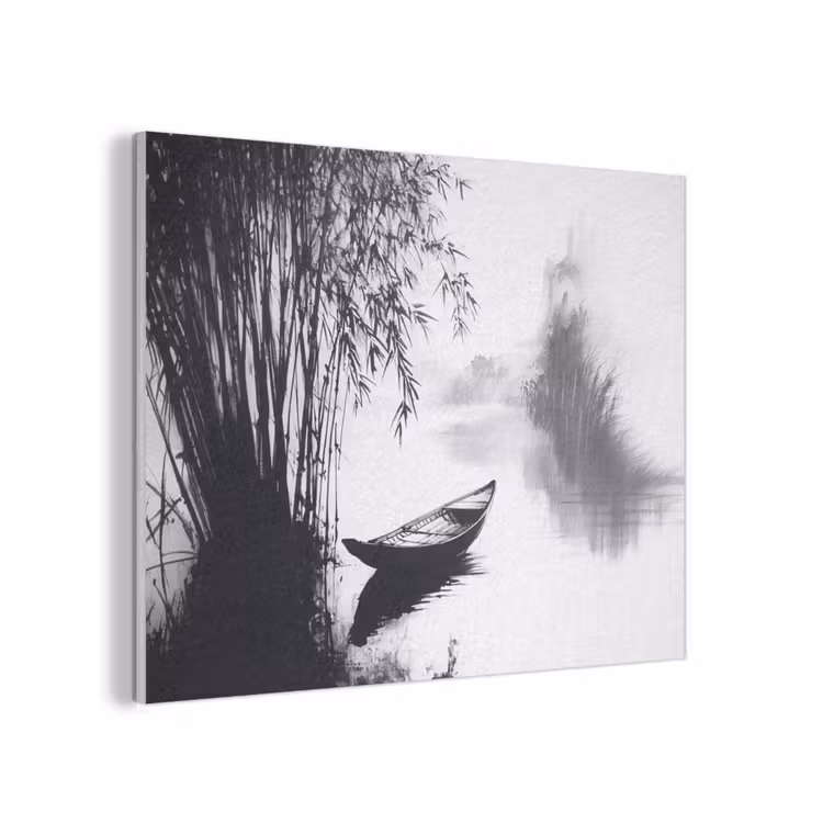 Boot - Rivier - Bamboe - Wit PET vilt klein -3d