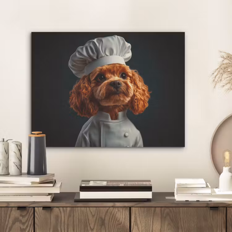 Bruin - Kok - Hondje PET vilt klein -sfeer1