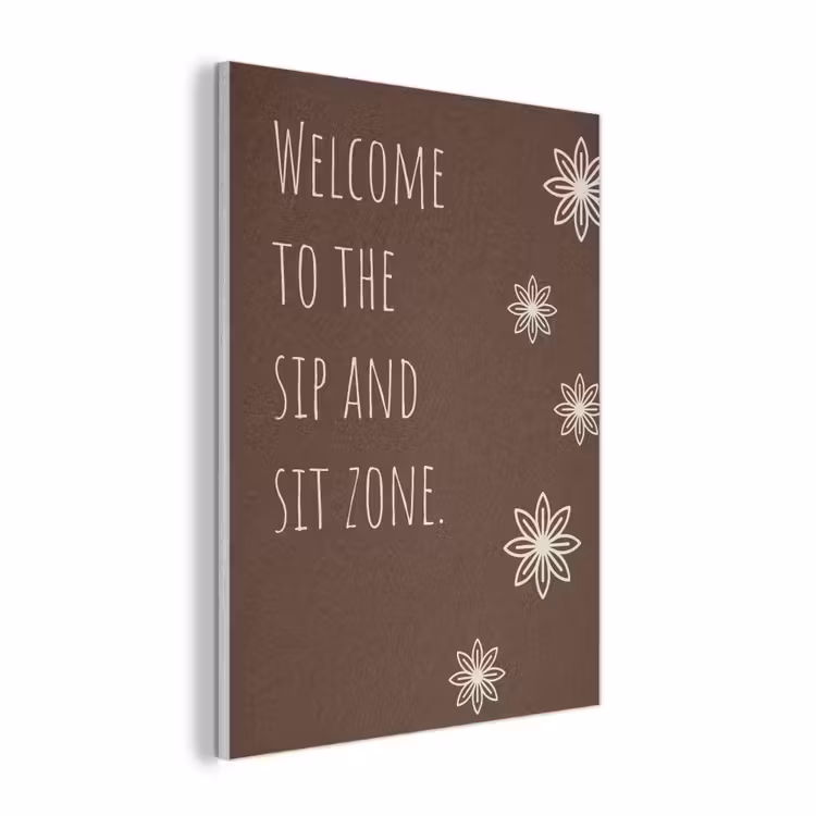 Bruin - Quote - Bloemen - Zomer PET vilt klein -3d