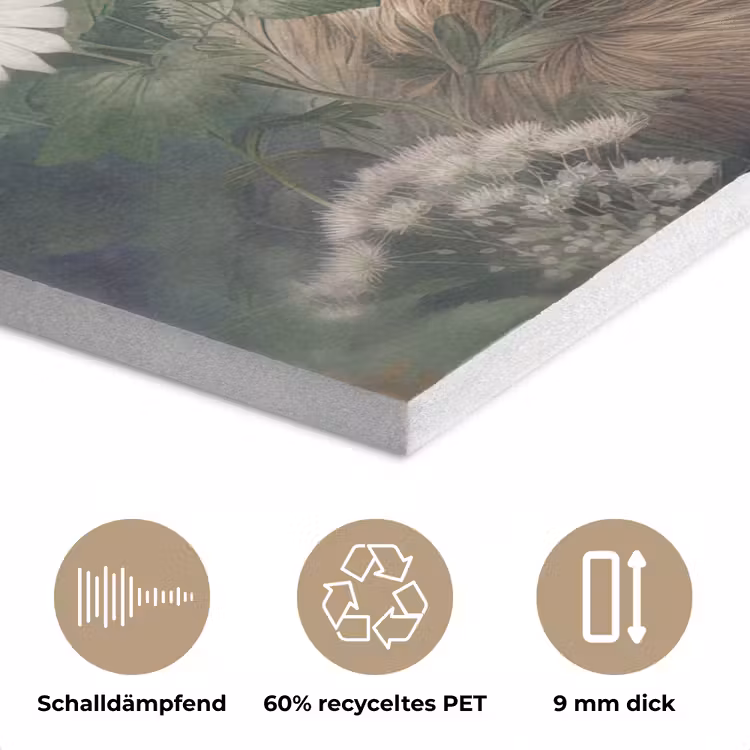 Bruine beer - Wilde dieren - Bloemen - Planten PET vilt klein -closeup_DE