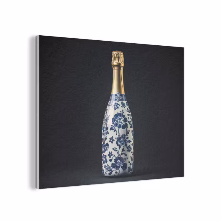 Champagne - Bloemen - Goud - Chique PET vilt klein -3d