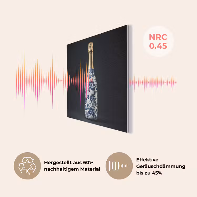 Champagne - Bloemen - Goud - Chique PET vilt klein -USP_DE