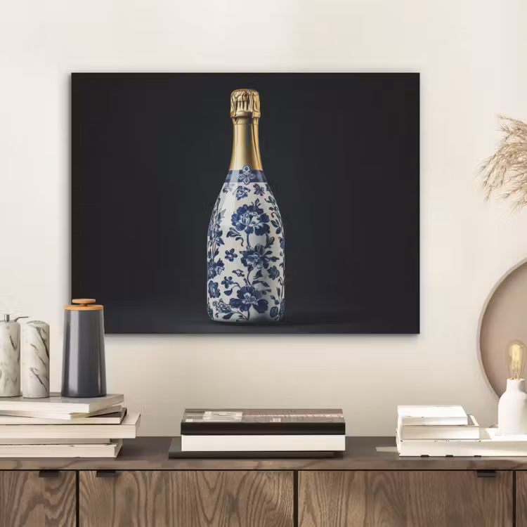 Champagne - Bloemen - Goud - Chique PET vilt klein -sfeer1