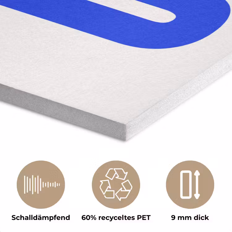 Ciao - Hoofdletters - Blauw - Minimalistisch PET vilt klein -closeup_DE