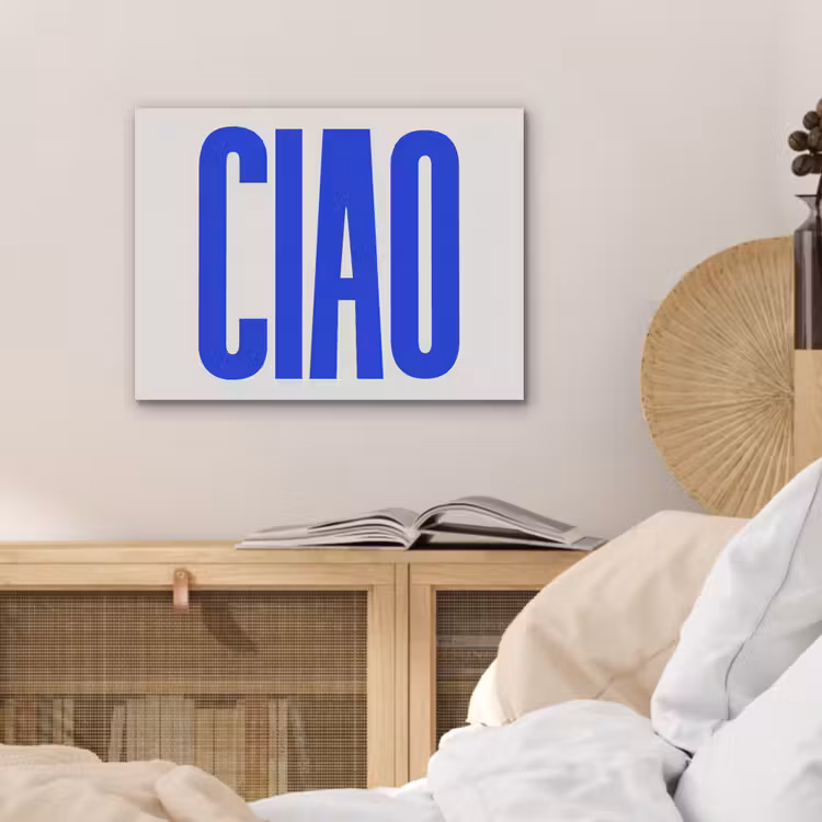 Ciao - Hoofdletters - Blauw - Minimalistisch PET vilt klein -sfeer3