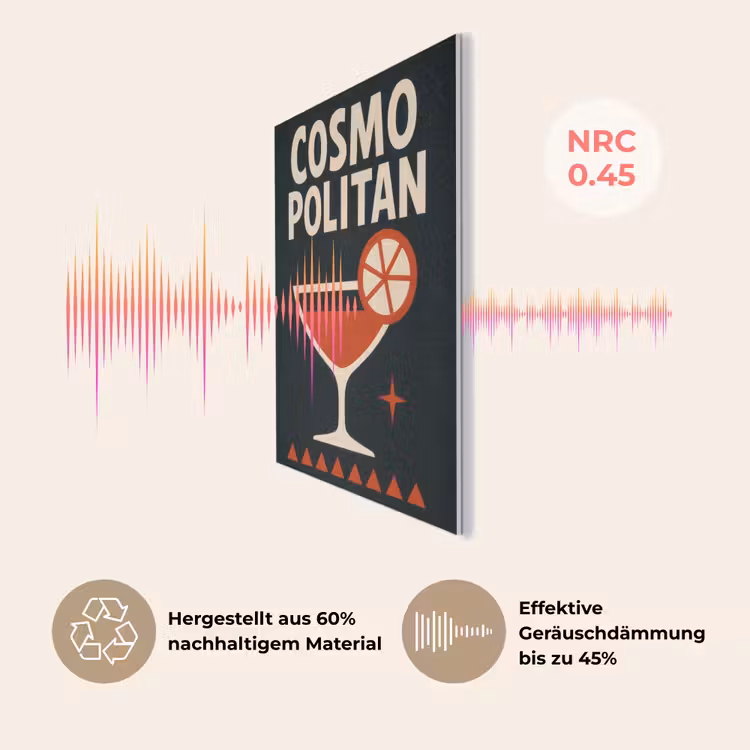Cocktail - Zwart - Illustratie PET vilt klein -USP_DE