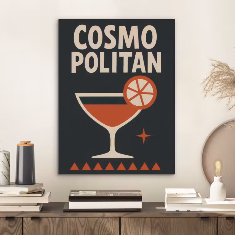 Cocktail - Zwart - Illustratie PET vilt klein -sfeer1