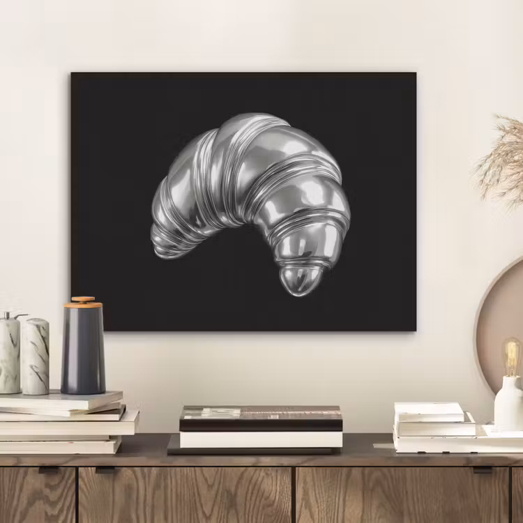 Croissant - Metaal - Zilver PET vilt klein -sfeer1