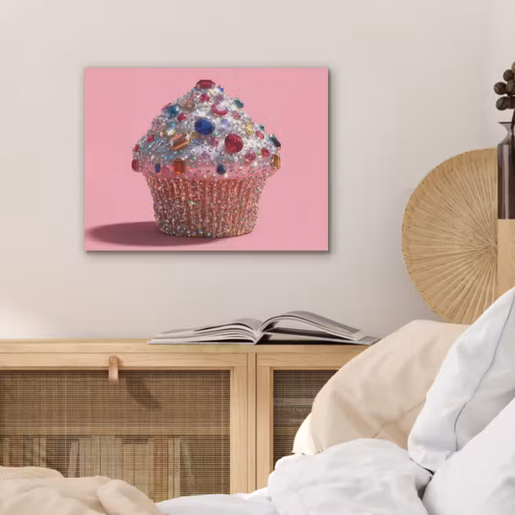 Cupcake - Kleurrijk - Edelstenen PET vilt klein -sfeer3