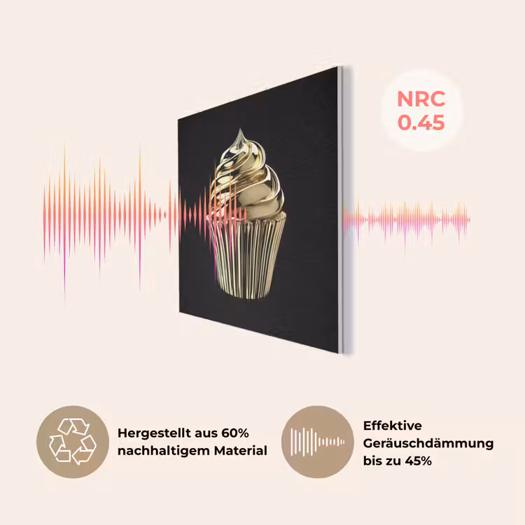 Cupcake - Eten - Goud - Zwart PET vilt klein -USP_DE