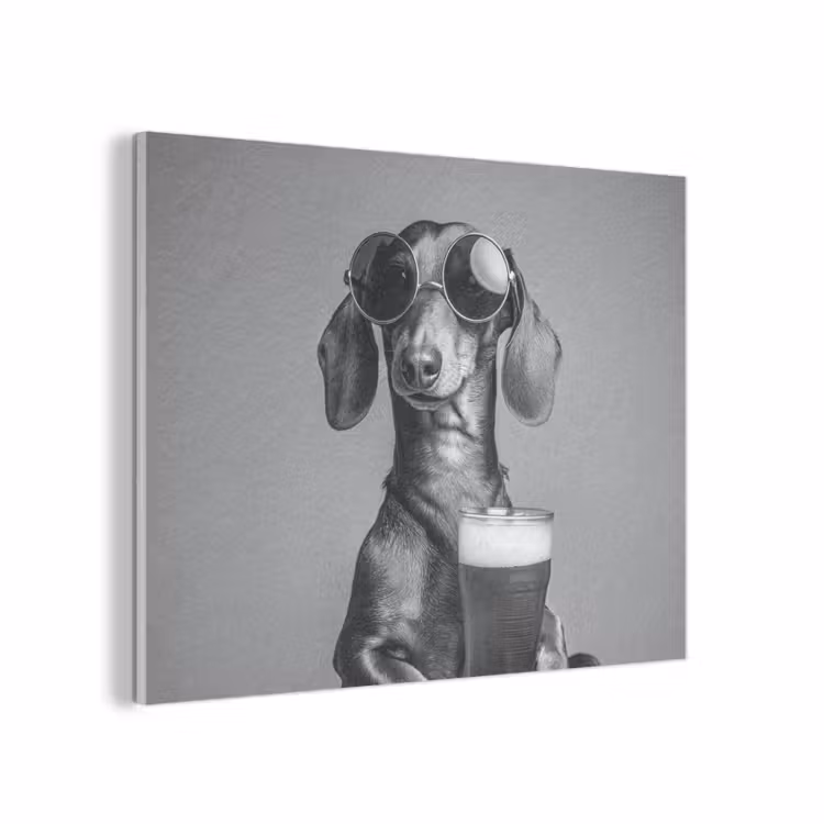 Teckel - Bier - Glas - Bril PET vilt klein -3d