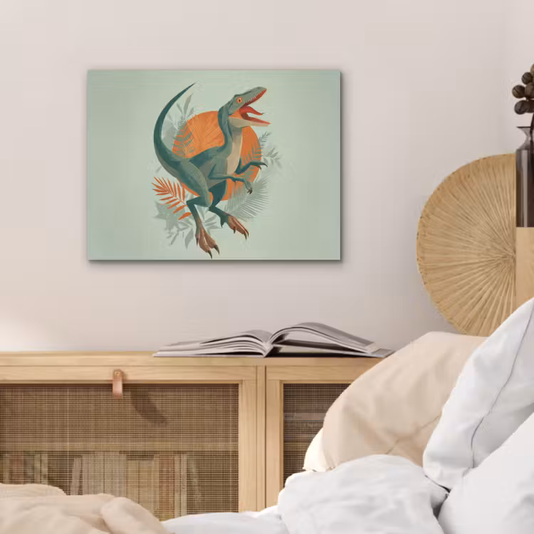 Dino - Bladeren - Grafisch - Groen PET vilt klein -sfeer3