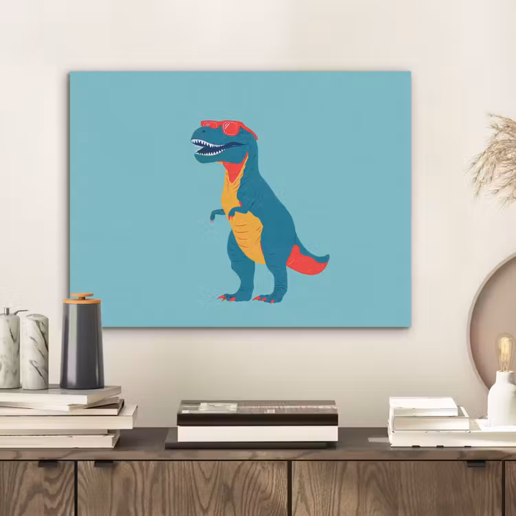 Dinosaurus - Blauw - Zonnebril PET vilt klein -sfeer1