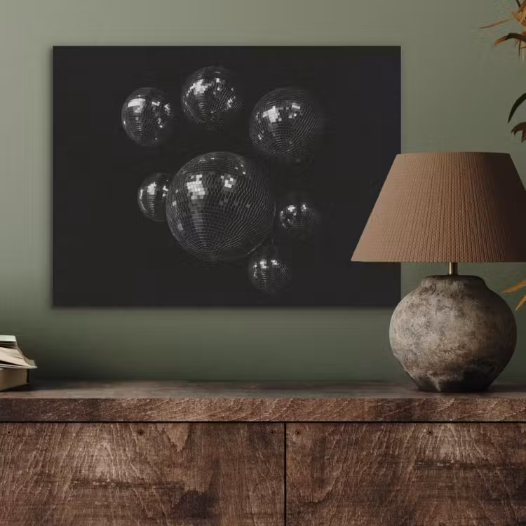 Discoballen - Minimalistisch - Zwart PET vilt klein -sfeer2