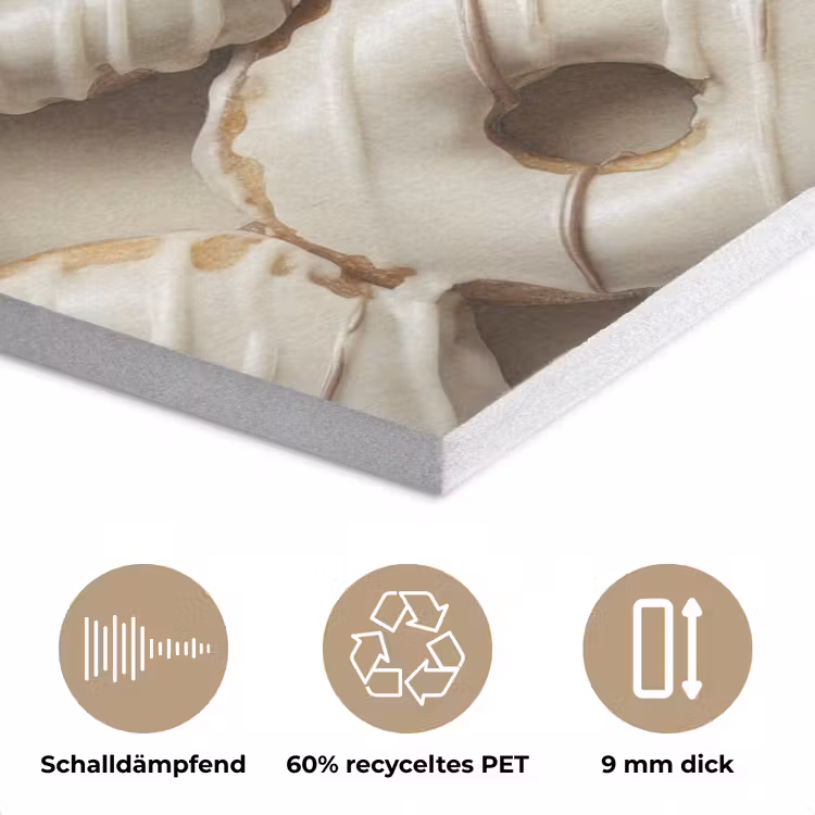 Donuts - Chocolade - Wit - Beige PET vilt klein -closeup_DE