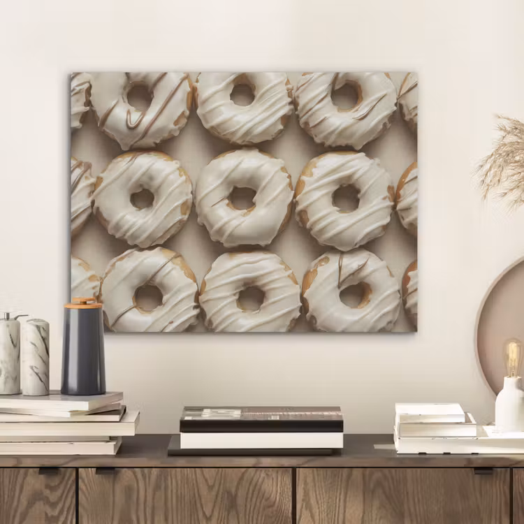 Donuts - Chocolade - Wit - Beige PET vilt klein -sfeer1