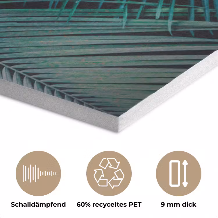 Inductie mat - Jungle - Inductie beschermer - Palmblad - Natuur PET vilt klein -closeup_DE