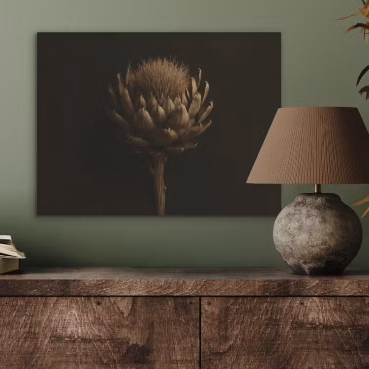Donkerbruin - Bloem - Textuur - Artisjok PET vilt klein -sfeer2