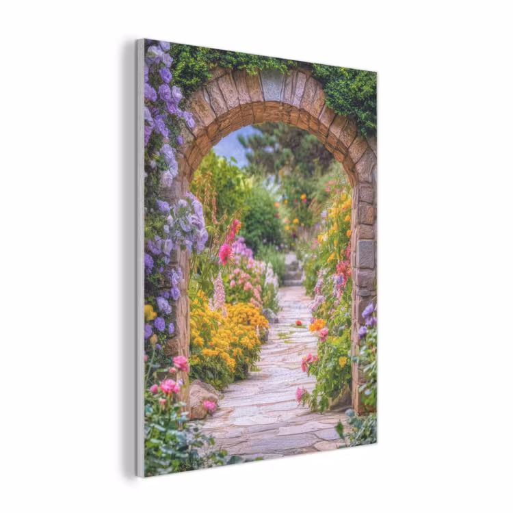 Doorkijk - Bloemen - Pad - Natuur PET vilt klein -3d