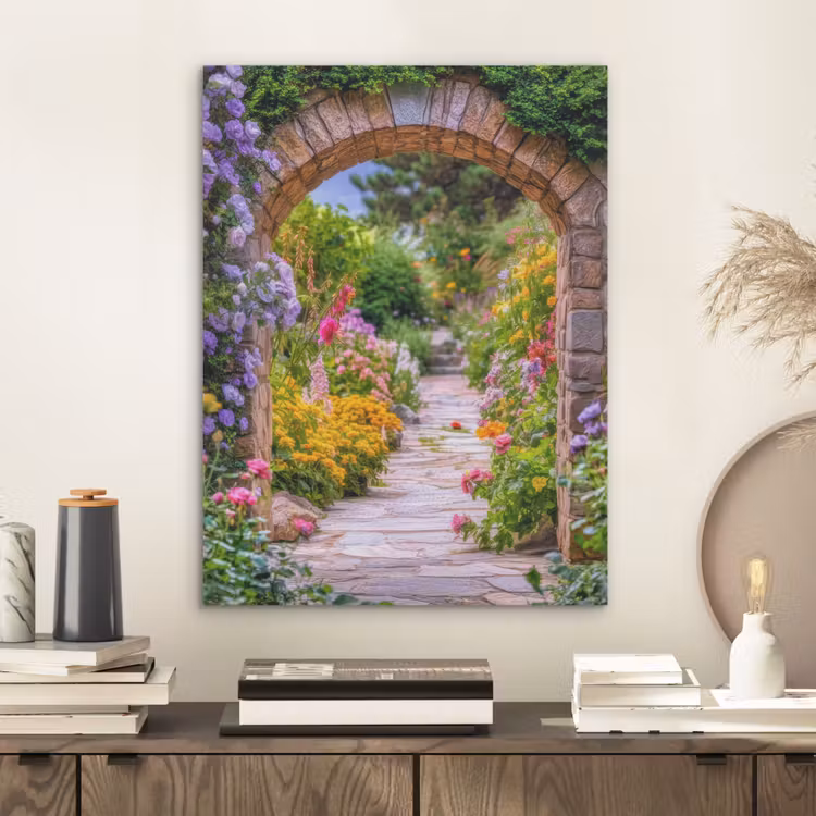 Doorkijk - Bloemen - Pad - Natuur PET vilt klein -sfeer1