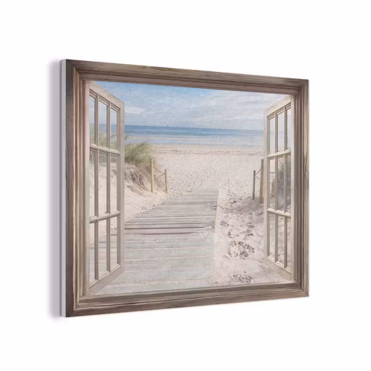 Doorkijk - Strand - Duinen - Pad - Landschap PET vilt klein -3d