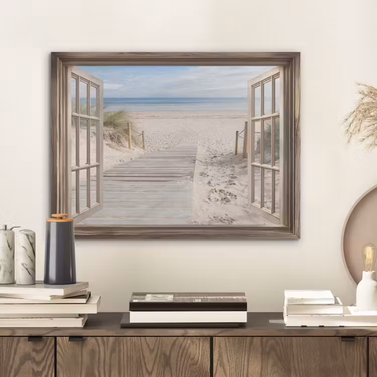 Doorkijk - Strand - Duinen - Pad - Landschap PET vilt klein -sfeer1