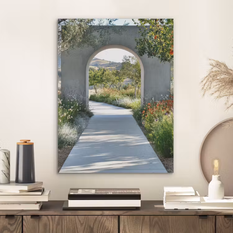 Doorkijk - Pad - Beton - Landschap PET vilt klein -sfeer1