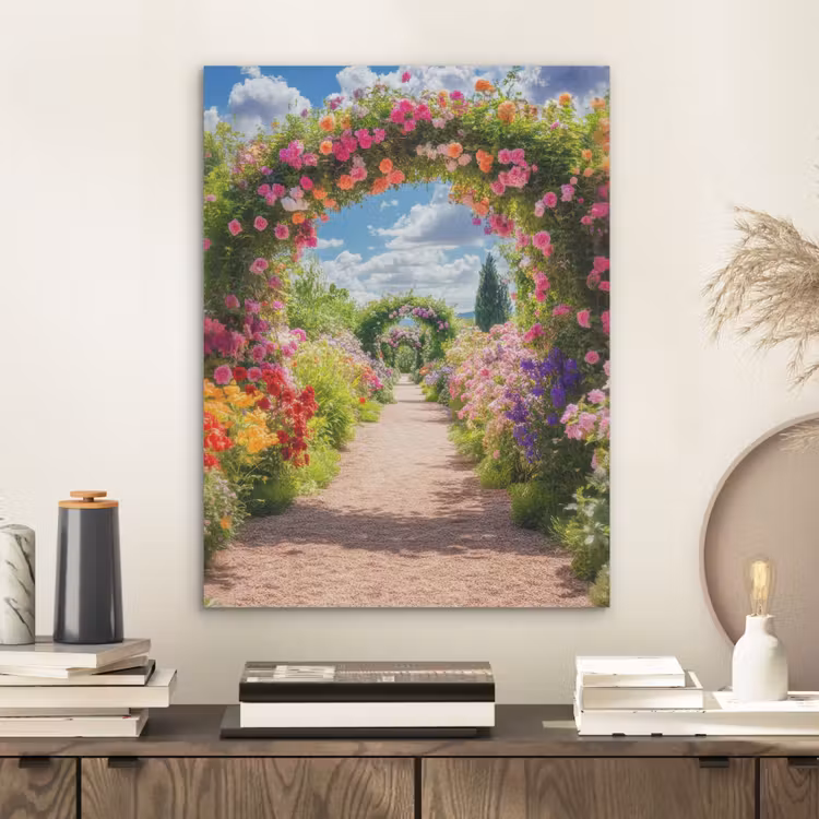 Doorkijk - Bloemen - Kleurrijk - Natuur PET vilt klein -sfeer1