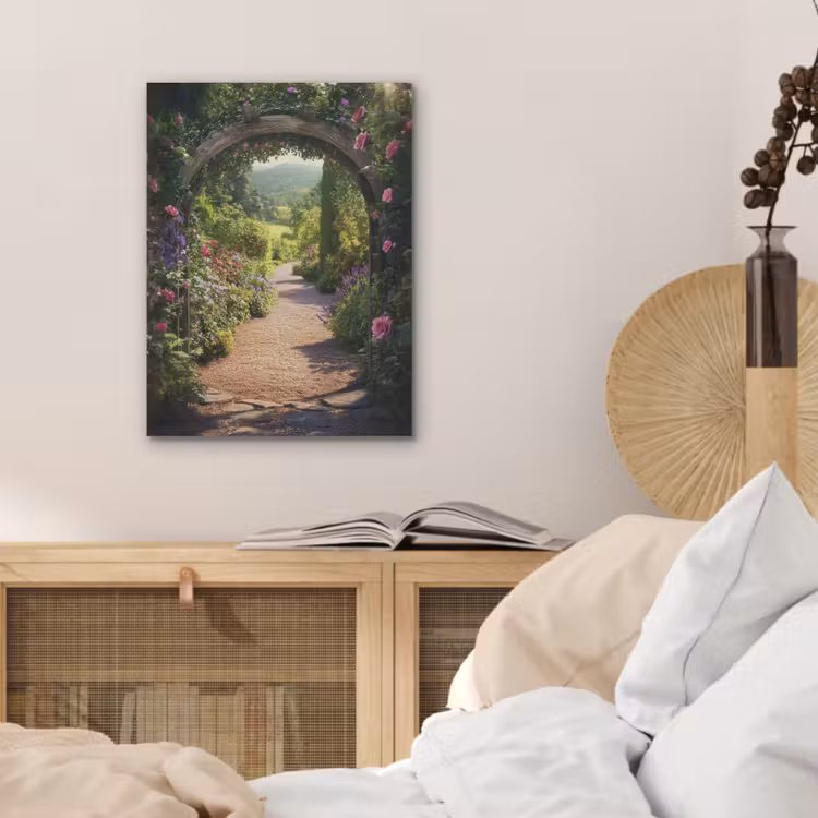Doorkijk - Bloemen - Natuur - Rozenboog PET vilt klein -sfeer3