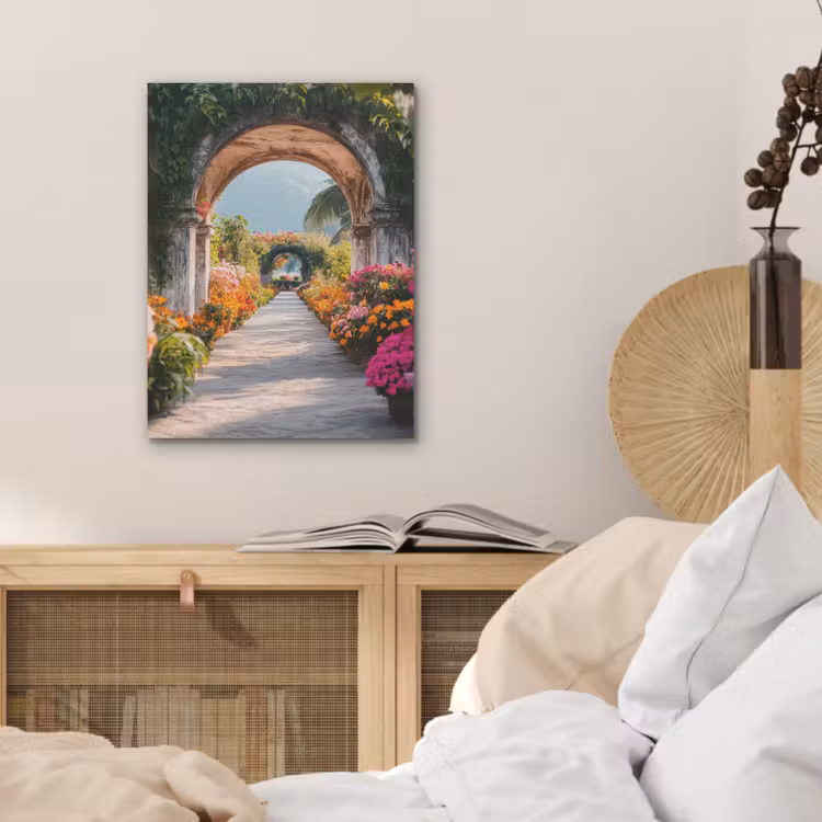Doorkijk - Bloemen - Tropisch - Kleurrijk PET vilt klein -sfeer3