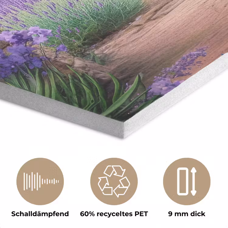 Doorkijk - Lavendel - Bloemen - Paars - Poort PET vilt klein -closeup_DE