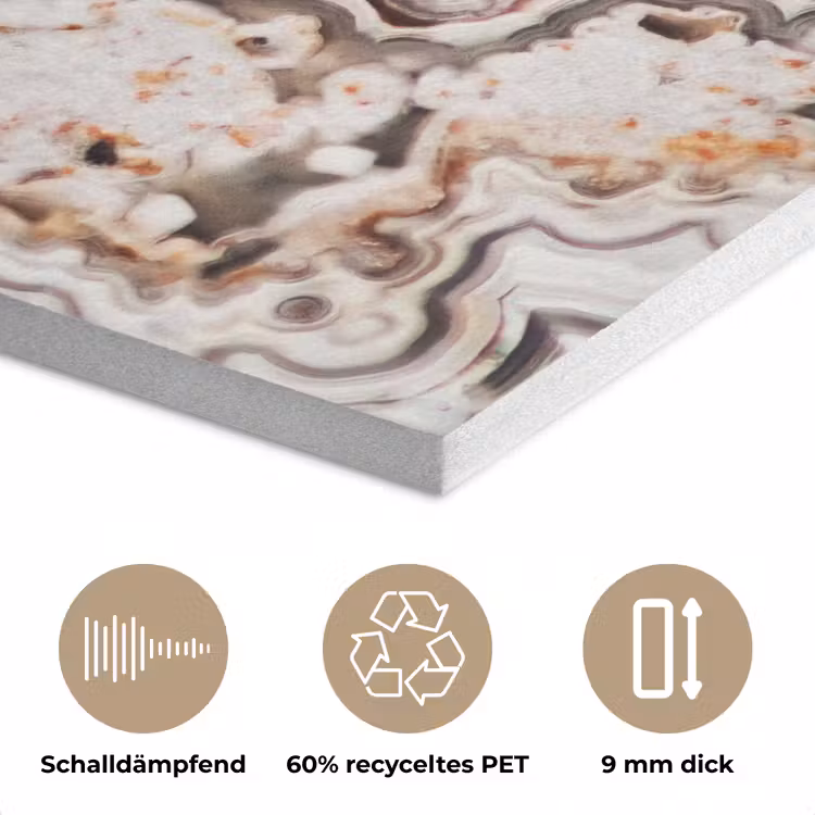 Edelsteen - Marmer - Natuur - Abstract PET vilt klein -closeup_DE