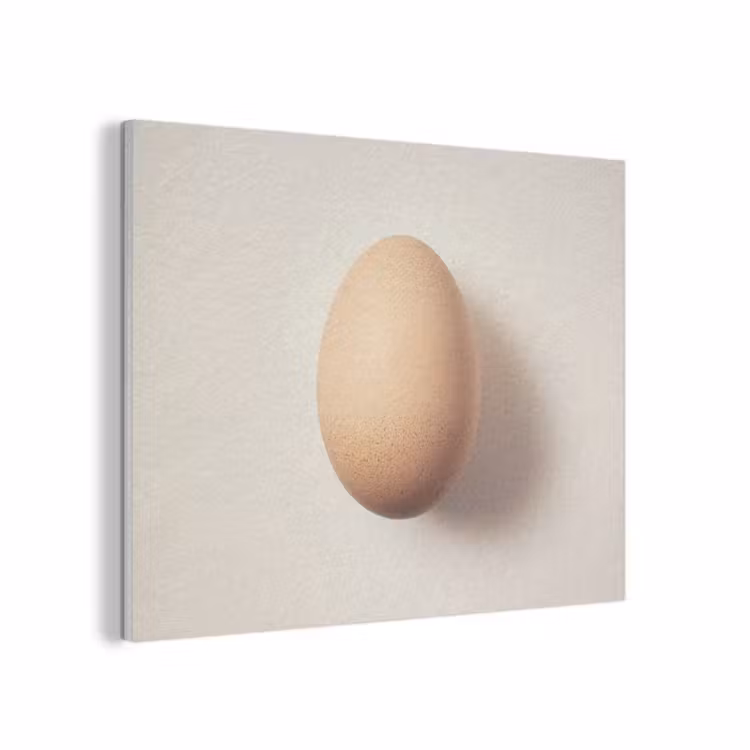 Ei - Beige - Ovaal - Egaal PET vilt klein -3d