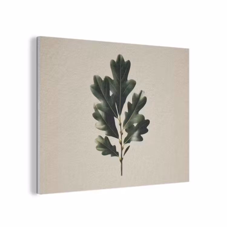 Eikenbladeren - Beige - Groen - Golvende randen PET vilt klein -3d