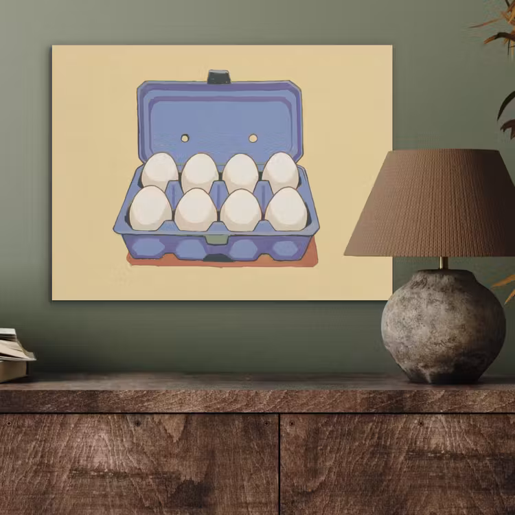 Eieren - Doos - Minimalistisch - Blauw PET vilt klein -sfeer2