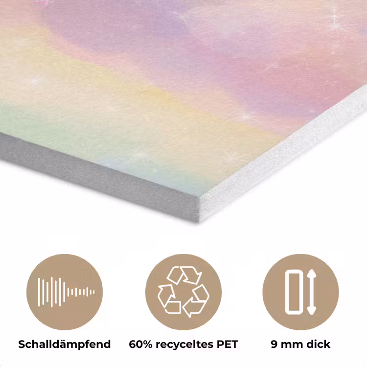 Eenhoorn - Glitters - Regenboog - pastel PET vilt klein -closeup_DE