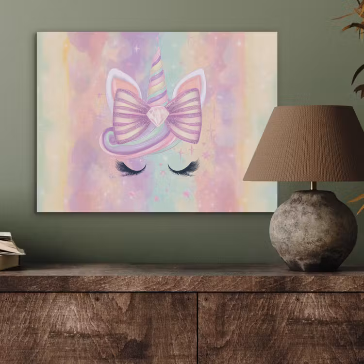 Eenhoorn - Glitters - Regenboog - pastel PET vilt klein -sfeer2