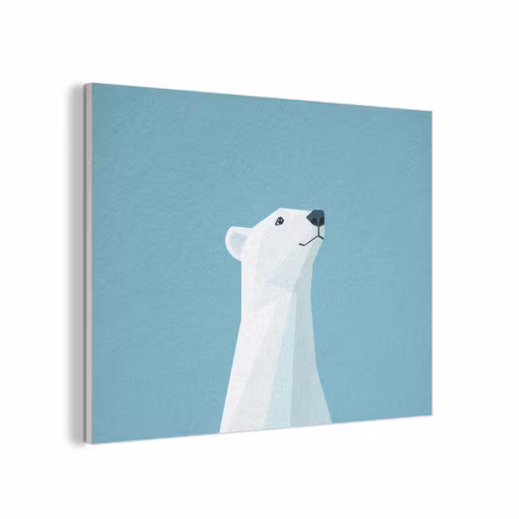 Ijsbeer - Lichtblauw - Minimalistisch PET vilt klein -3d