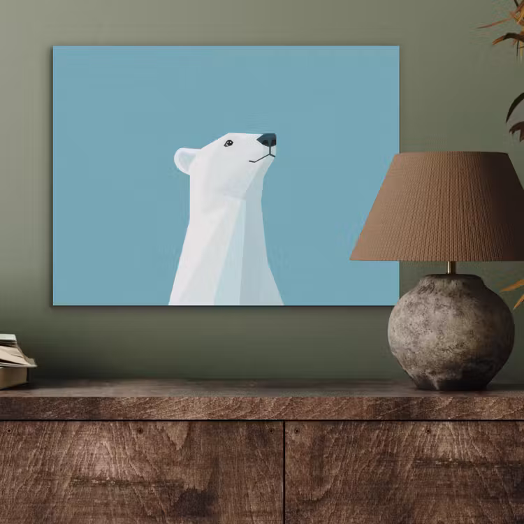 Ijsbeer - Lichtblauw - Minimalistisch PET vilt klein -sfeer2