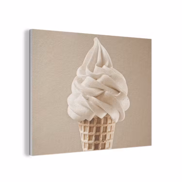 IJs - Softijs - Romig - Hoorntje - Beige PET vilt klein -3d