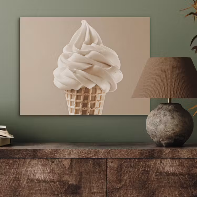 IJs - Softijs - Romig - Hoorntje - Beige PET vilt klein -sfeer2