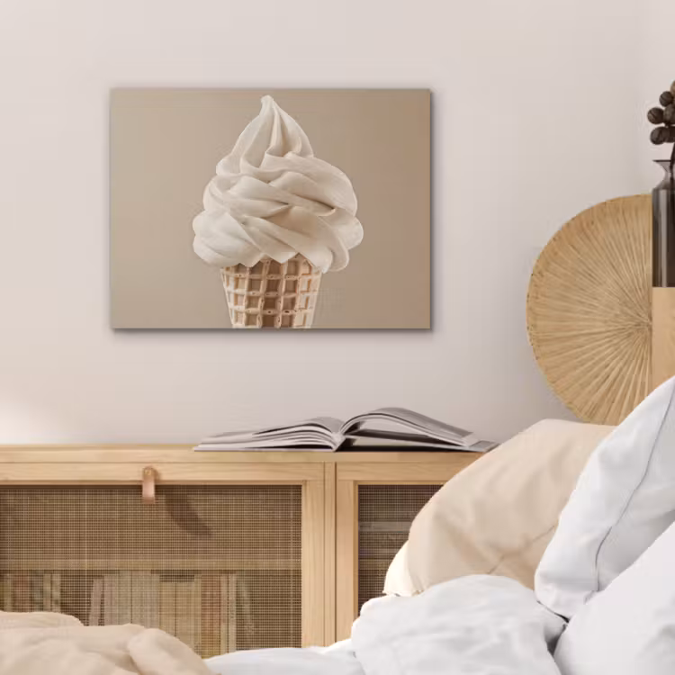IJs - Softijs - Romig - Hoorntje - Beige PET vilt klein -sfeer3